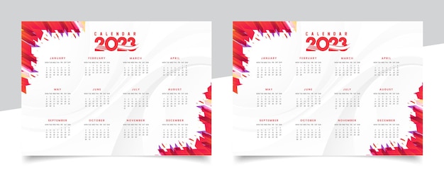 ベクトル スタイルとモダンな新年カレンダー デザイン テンプレート 23