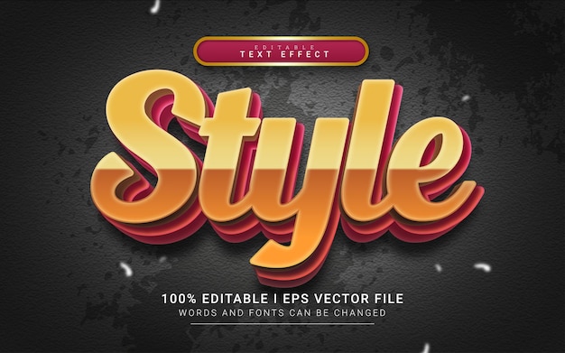 Vector style cartoon 3d style text effect