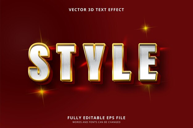 Style Editable 3D Text Effect Vector