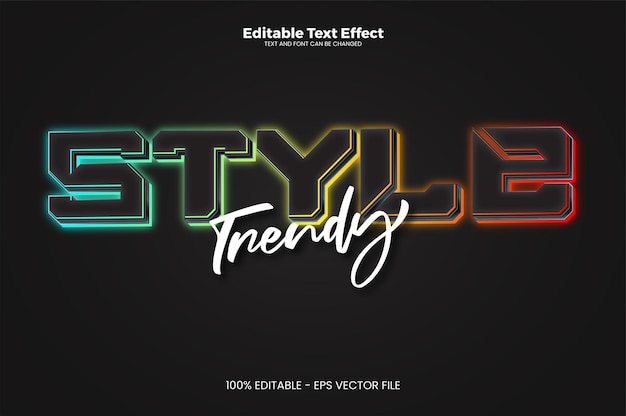 Style editable text effect in modern trend style