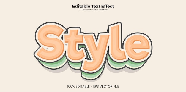 Style editable text effect in modern trend style