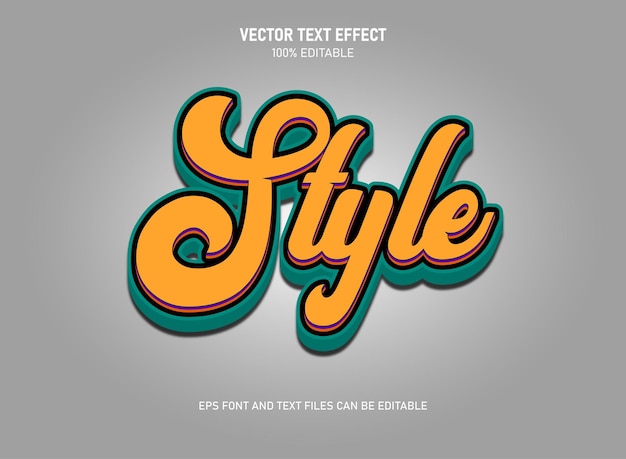 Style editable text effect trending style modern