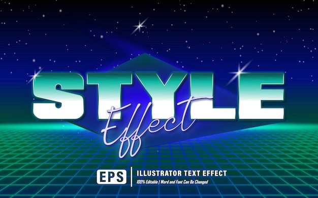 Vector style effect text effect - editable