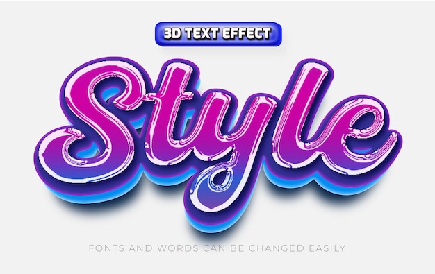 Vector style and fashion 3d editable text effect