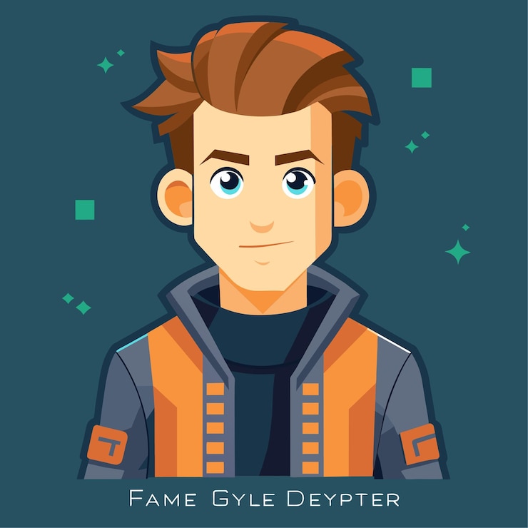 Vector style flat vector game developer karakter illustratie