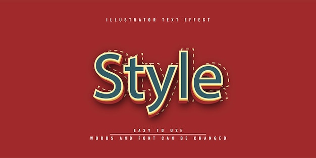 Style Illustrator editable text effect template design