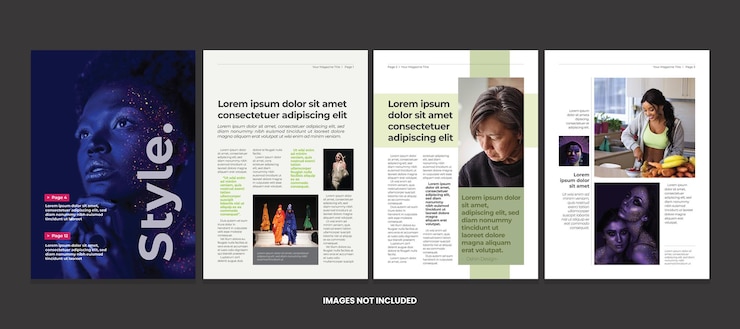 Vector style magazine template editorial layout design