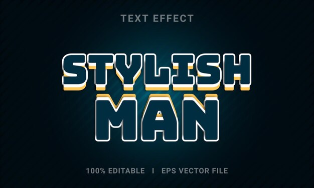 Vector style man text effect editable modern lettering font style