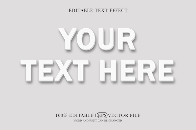 Style Mockup of Simple White 3D Text Effect