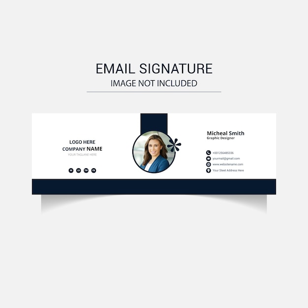 Vector style professional modern email signature design