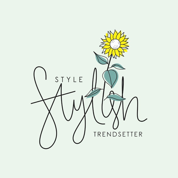 Vector style stylish trendsetter typographic slogan with flower for t-shirt prints, posters and other uses.