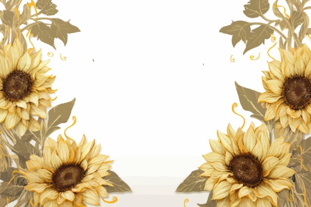 Vector style sunflower border