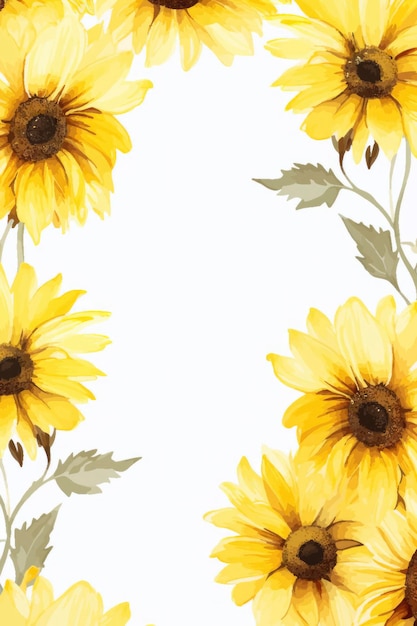 Vector style sunflower border