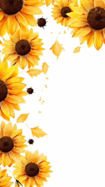 Vector style sunflower border