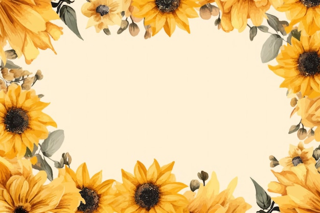 Vector style sunflower border