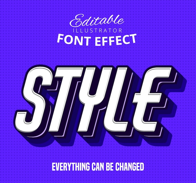 Vector style text, editable font effect