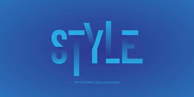 Vector style text editable s text effect with blue background