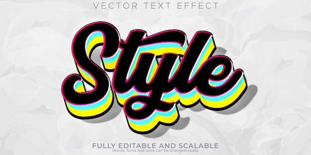 Style text effect editable modern lettering typography font style