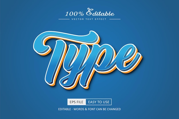 Style type text effect editable modern typography font style