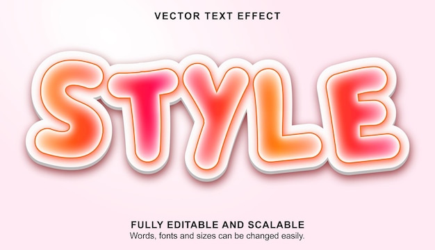 Style vector text effect premium vector