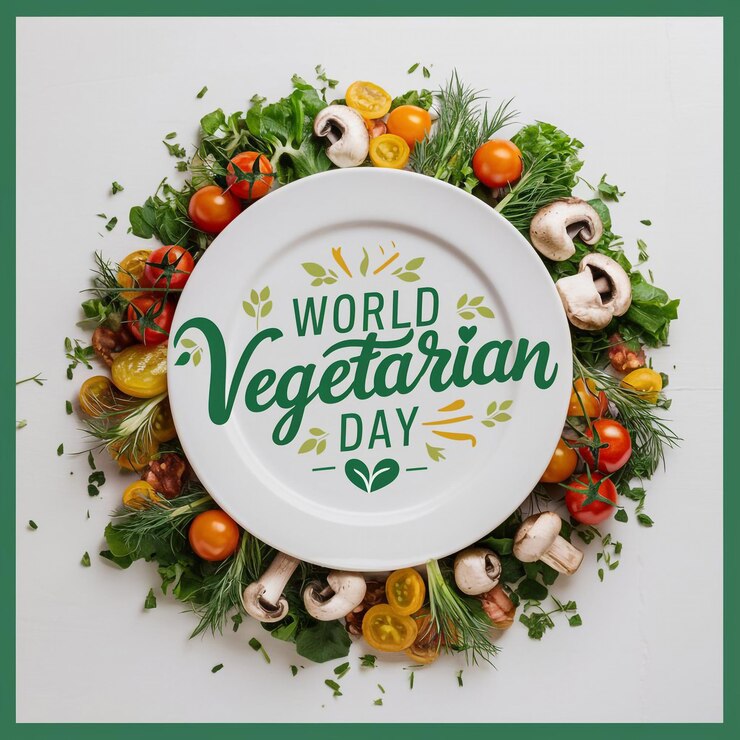 Vector styled promotional image for world vegetarian day