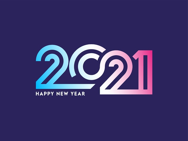 Stylish 2021 number illustration