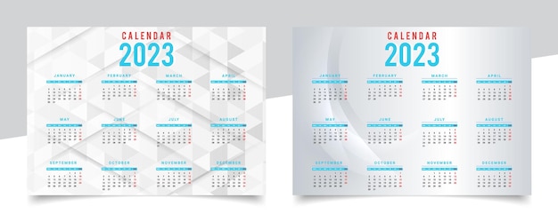 Stylish 2023 new year calendar template design.