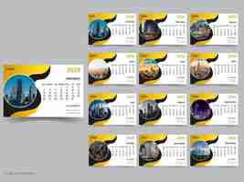 Vector stylish 2025 desk calender design