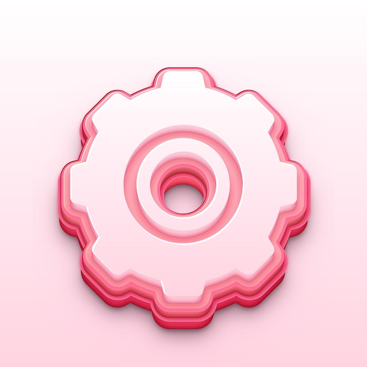 Vector stylish 3d gear icon vector modern mechanical design for apps and websites