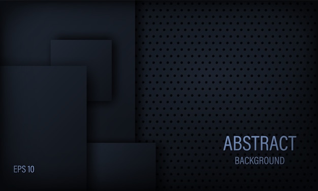 Стильный абстрактный фон в черный и синий с квадратными элементами.