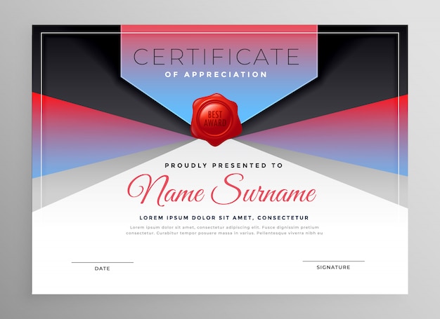 Stylish abstract business certificate design