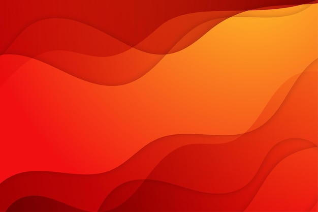 Stylish abstract wavy design background with red and orange color design