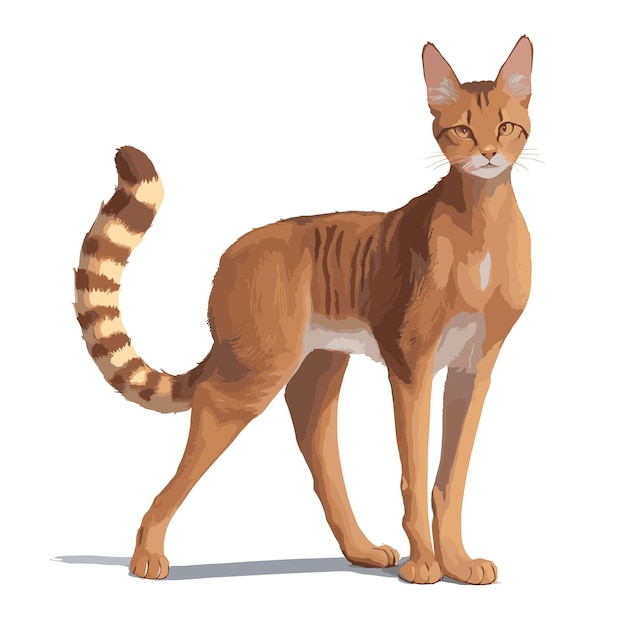 Вектор Стильный абиссинский кот графическая редактируемая векторная художественная работа cat design