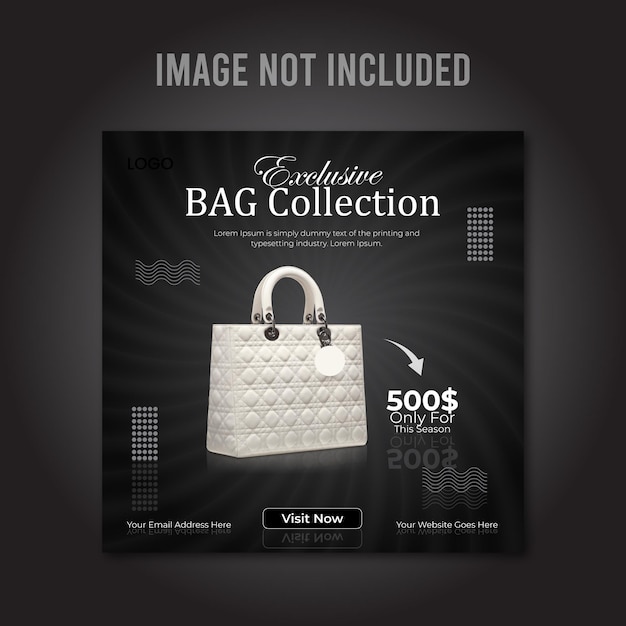 Вектор Стильная коллекция сумок для социальных сетей