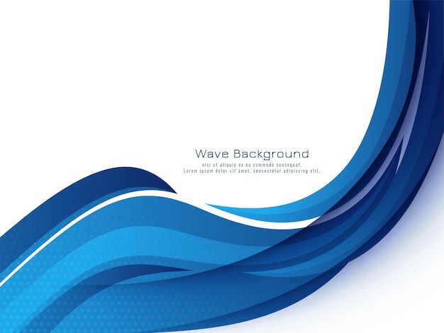 Vector stylish beautiful blue wave flowing background