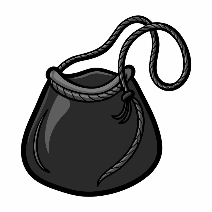 Vector stylish black drawstring bag minimalist design for versatile use