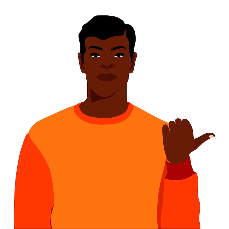 Vector stylish black man in elegant art style vector