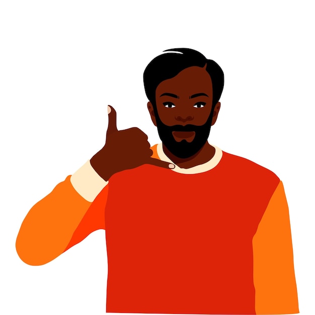 Stylish black man in elegant art style vector