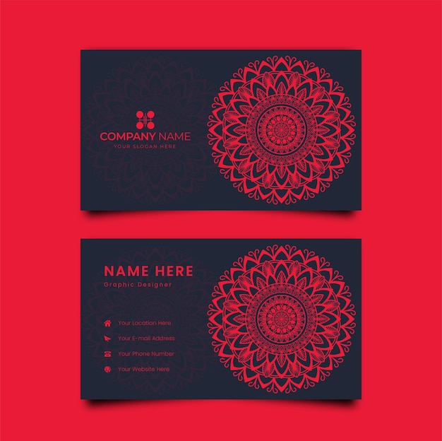 Stylish Black and Red Corporate Card