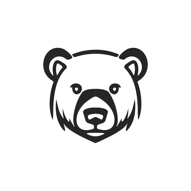 Stylish black and white bear graphic logo