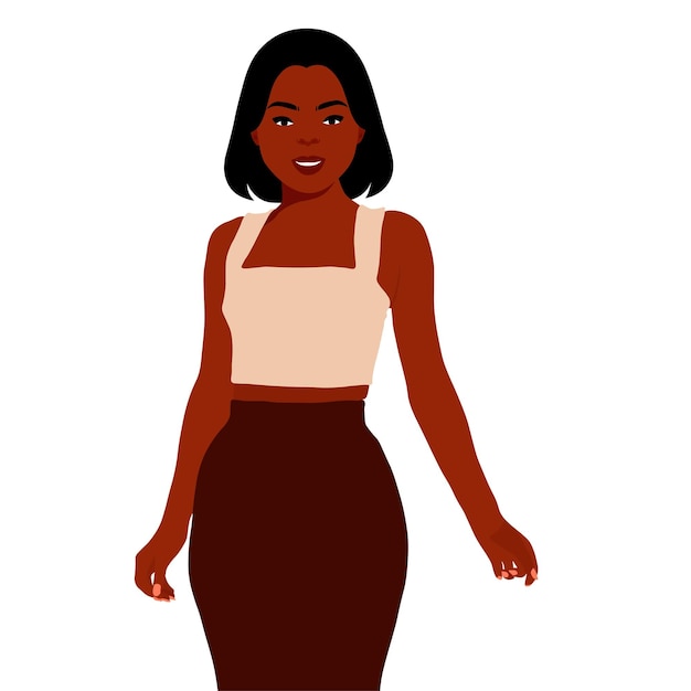 Stylish black woman in elegant art style vector