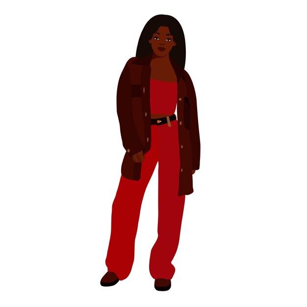 Vector stylish black woman in elegant art style vector