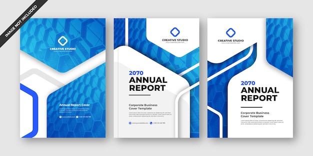 Vector stylish blue annual report business brochure design template