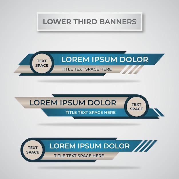 Stylish blue geometric lower third banner template design vector illustration