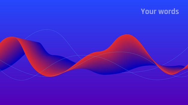 Vector stylish blue gradient wavy banner design