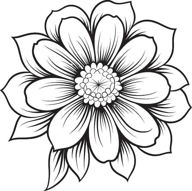 Stylish Botanical Element Vector Grace Monochrome Bloom Essence Iconisch symbool