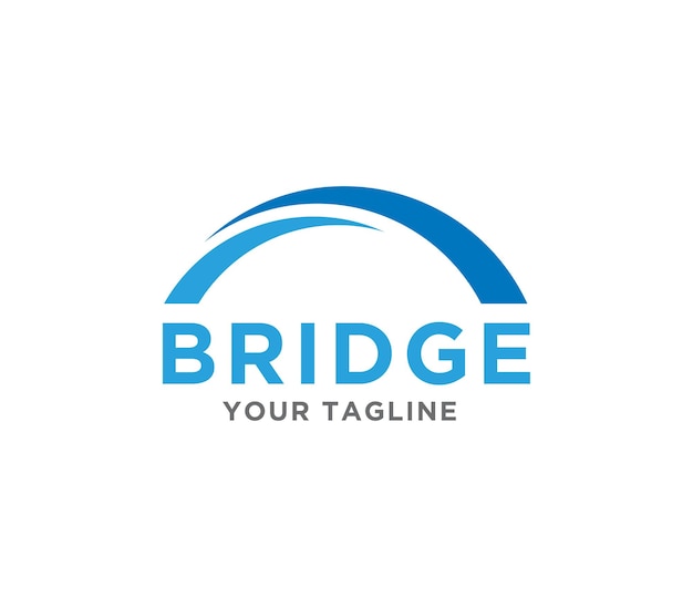 Vector stylish bridge logo design template