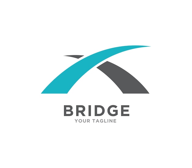 Vector stylish bridge logo design template