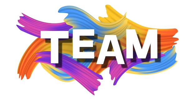stylish bright creative text team on white background vector