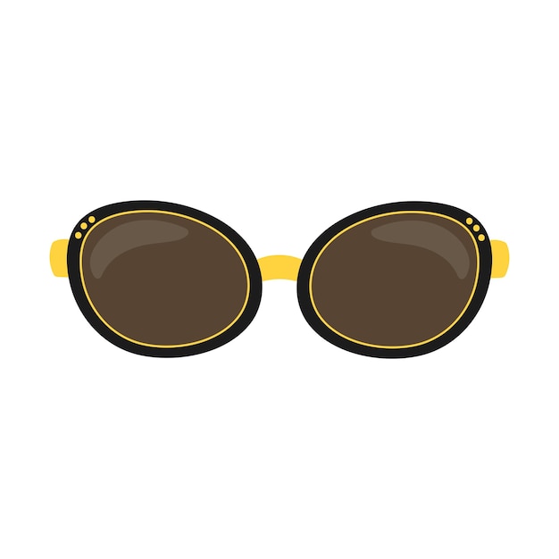 Вектор Стильные коричневые плоские солнцезащитные очки на белом фоне модный аксессуар с защитными очками